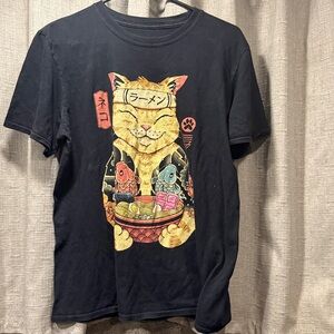 Vincent Trinidad Catana Ramen Black T-Shirt M with Graphic Vtg Japan